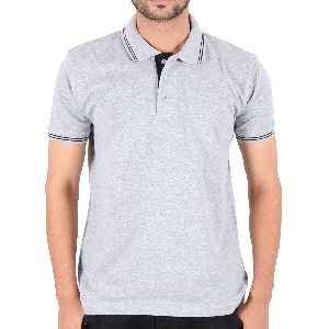 Cotton Polo Neck T-Shirt with tipping