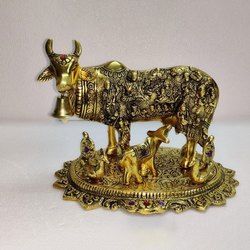 Gold Plated Kamdhenu Cow Statues