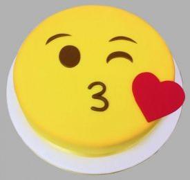 Face Blowing A kiss Emoji Cake