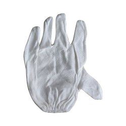 White Vinyl Cotton Hand Gloves