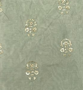 Chanderi Silk Fabric with work