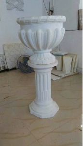 White marble Flower Pot