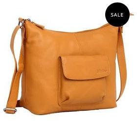 Ladies Yellow Leather Tote Bag