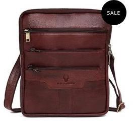 Mens Dark Brown Leather Sling Bag