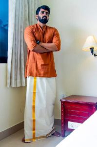 Mens Orange Kurta