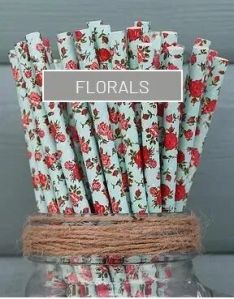 Florals Paper Straw