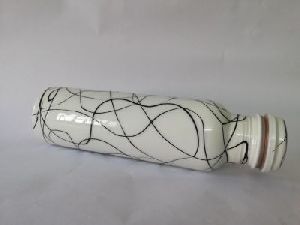 White Black Lined Copper Bottle