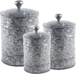 Galvanized Canister Set