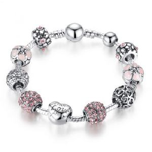 Ladies Silver Plated Charm Bracelet