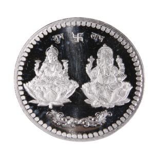 100gms Round Laxmi Ganesh Ji Silver Coin