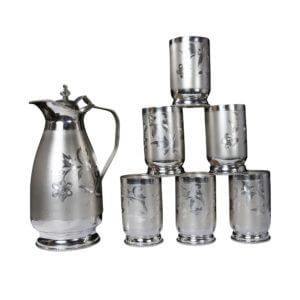 Silver Glass and Jug Set