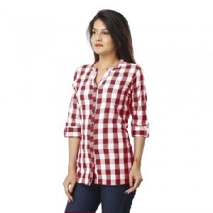 Maroon Check Shirts