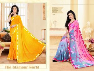 floral print sarees