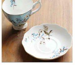 Bone China Fern Leaf Tea Cup Saucer Set