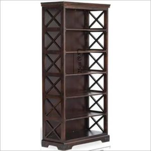 Cross Design Solid Wood Bookshelf