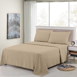 Bird Linen Beige Plain 180TC Bedsheets