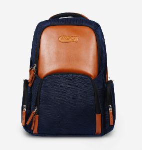 Aviator Navy Blue and Tan School Bag