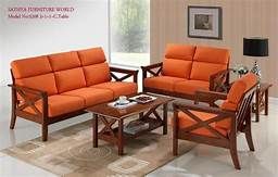 Stylish X-Model Wooden Sofa Set