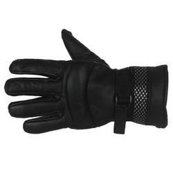 black leather gloves