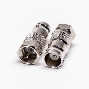 BNC Female To F Male Straight Adapter Nickel Plated