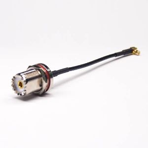 uhf female straight to mcx male angled coaxial cable