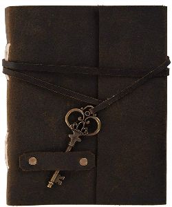 handmade belt key lock leather journal diary