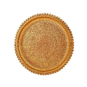 Gold Pooja Plate