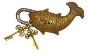 Brass Fish Shaped Padlock