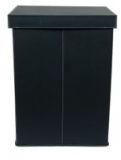 Black Leather Foldable Laundry Box