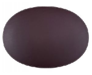 Burgundy Leather Oval Placemat