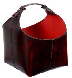 Burgundy Pullup Leather Double Buckle Magazine Holder