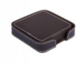 Chocolate Leather Square Coaster