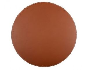 Cognac Leather Round Placemats
