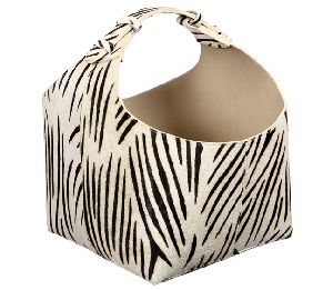 Zebra Hairon Leather Double Buckle Magazine Holder