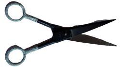 Hair Black Cotted with White Pvc Handle Scissors