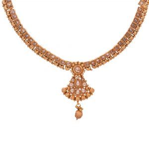 Beautiful Golden Tone Kundan Necklace Set