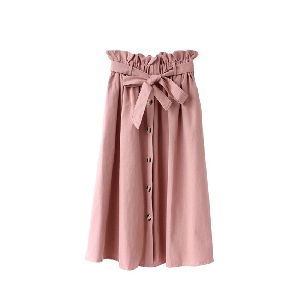 A Line Pink Semi Formal Skirt