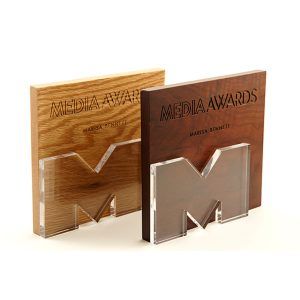 Media Awards Wooden Trophy