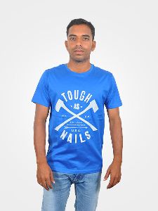 Blue Colour T-shirt with Text Designed