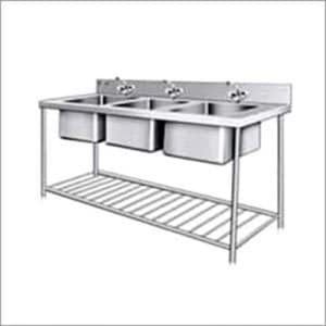 Three Sink Washing Unit