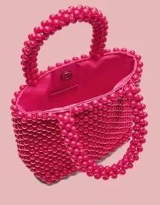 Pink Beaded Handbag