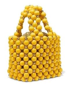 Yellow Beaded Handbag