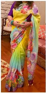 digital printed saree