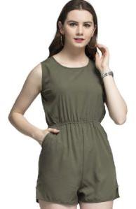 Green Half Sleeve Jumpsuit