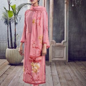 Pink Digital Print Cotton Suit