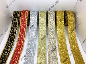 Metallic jacquard ribbon
