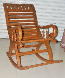 Handmade BURMA TEAK Wooden Rocking Chair