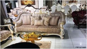 Designer Hand Carved Pearl White Luxury Sofa Set