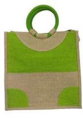 Cane Handle Jute Shopping Bag