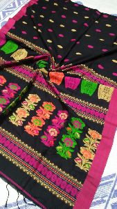 Pure Handloom Cotton Silk Saree With Blouse